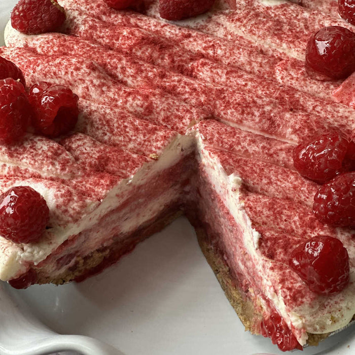 Raspberry Tiramisu Pie