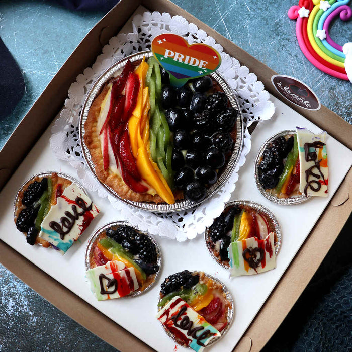 Pride Rainbow Flan Tart