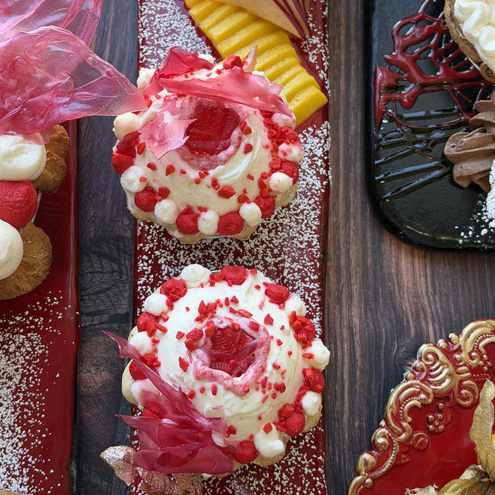 Canada Day Strawberry White Chocolate Boston Pie