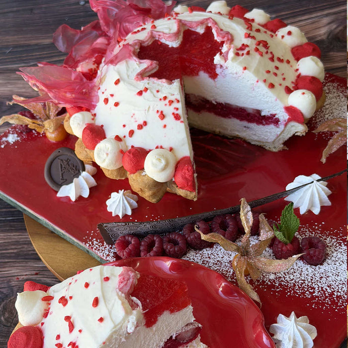 Canada Day Strawberry White Chocolate Boston Pie