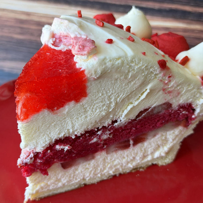 Canada Day Strawberry White Chocolate Boston Pie