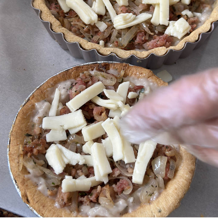 Caramel Onion Bacon Béchamel Tart