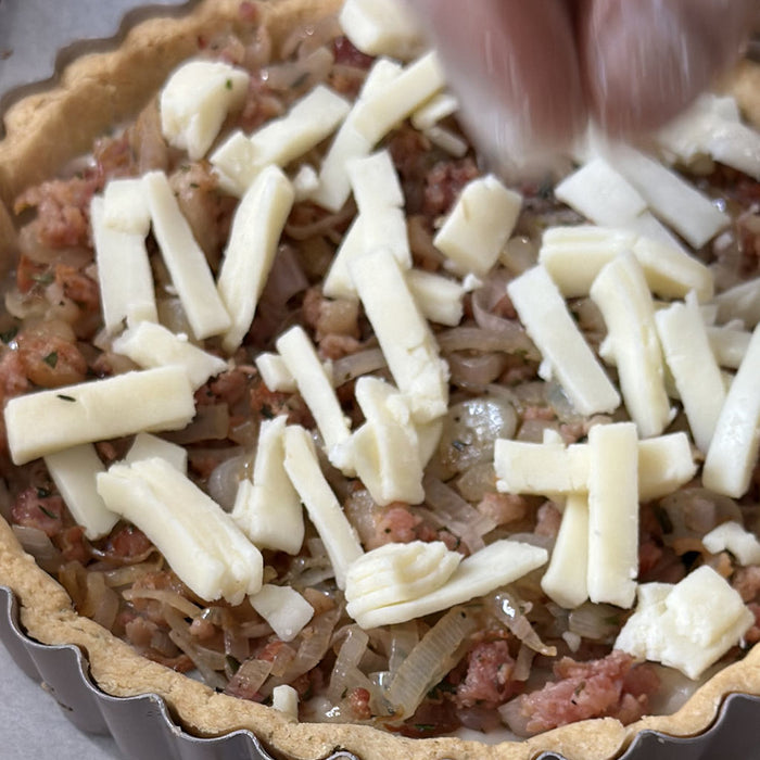 Caramel Onion Bacon Béchamel Tart