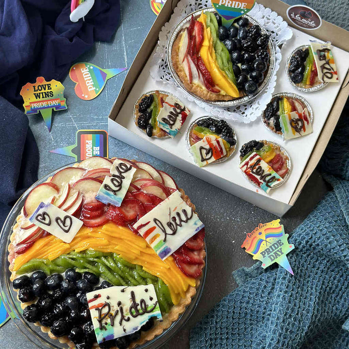 Pride Rainbow Flan Tart