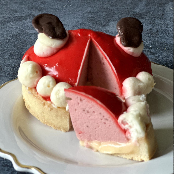 Bottom Up Raspberry Mousse Tart