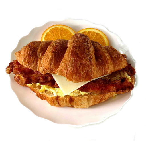 Scrambled Egg, Bacon and Cheese Croissant