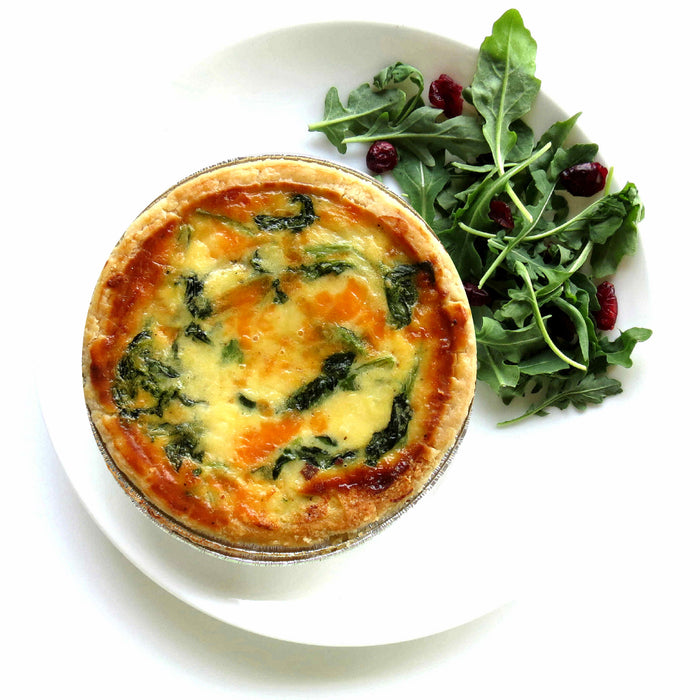 Spinach Quiche with Salad (V)