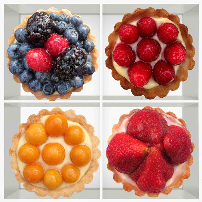 4 Berry Vanilla Cream Tarts Medley (V)