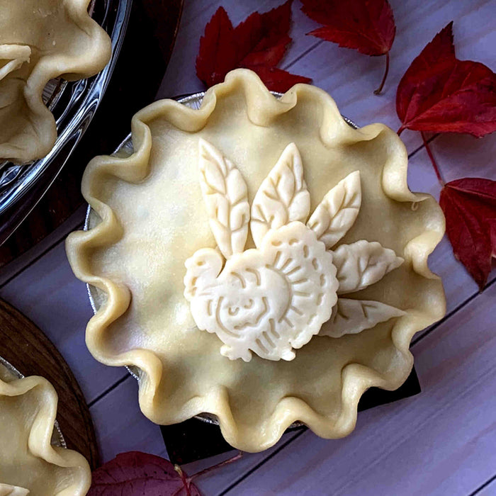 Thanksgiving Themed Decorated Holiday Turkey Pie