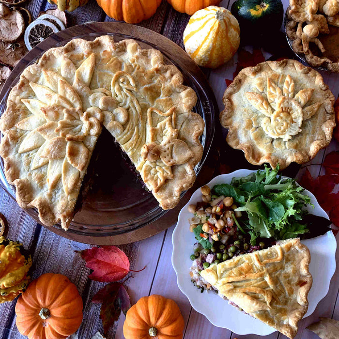 Thanksgiving Themed Decorated Holiday Turkey Pie